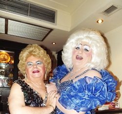 The ‘star of the show’ was international drag comedian Davina Sparkle (right), freshly arrived from UK.